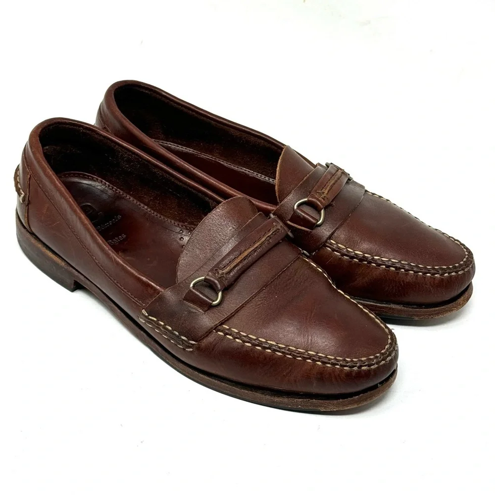 Allen Edmonds Brown Leather Slip On Loafers Mens 10.5